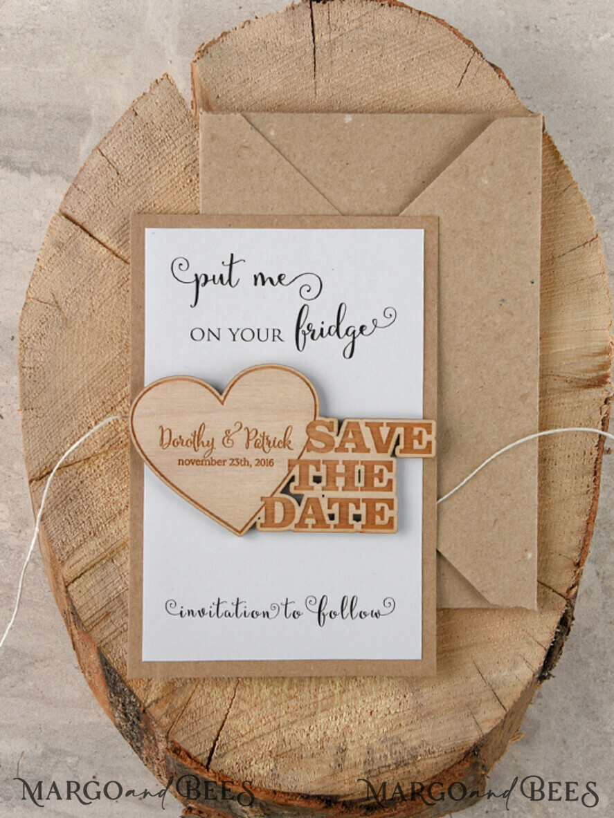 DATEN MERKEN rustikale Boho-Magnete Schöne Save the Date-Karte, personalisierter rustikaler Magnet