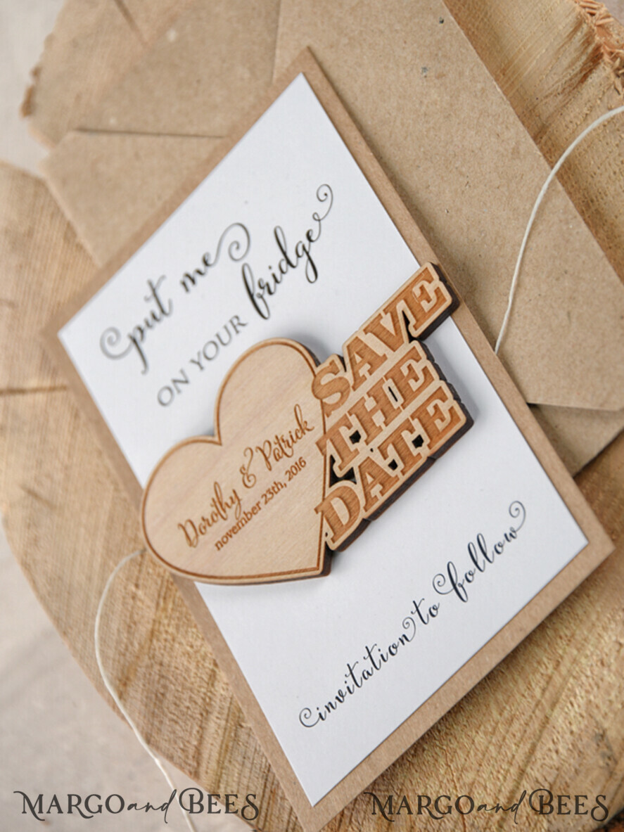 DATEN MERKEN rustikale Boho-Magnete Schöne Save the Date-Karte, personalisierter rustikaler Magnet