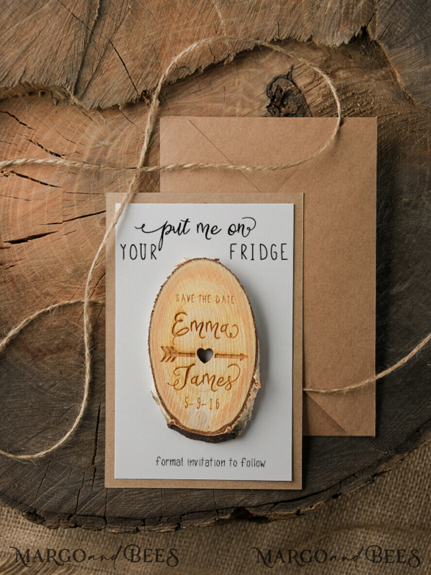 SAVE THE DATES rustic boho magnets Personalised Save the Date, Personalised Fridge Magnets
