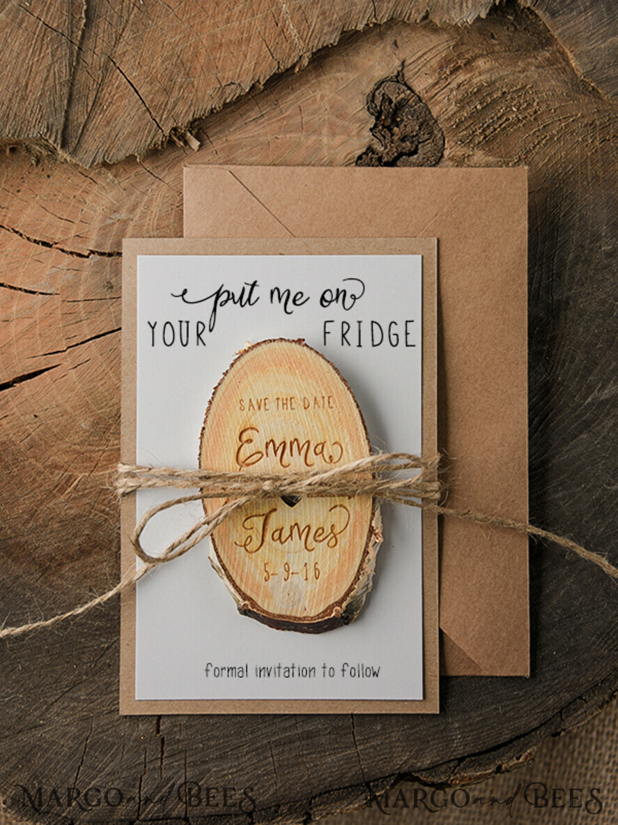 SAVE THE DATES rustic boho magnets Personalised Save the Date, Personalised Fridge Magnets