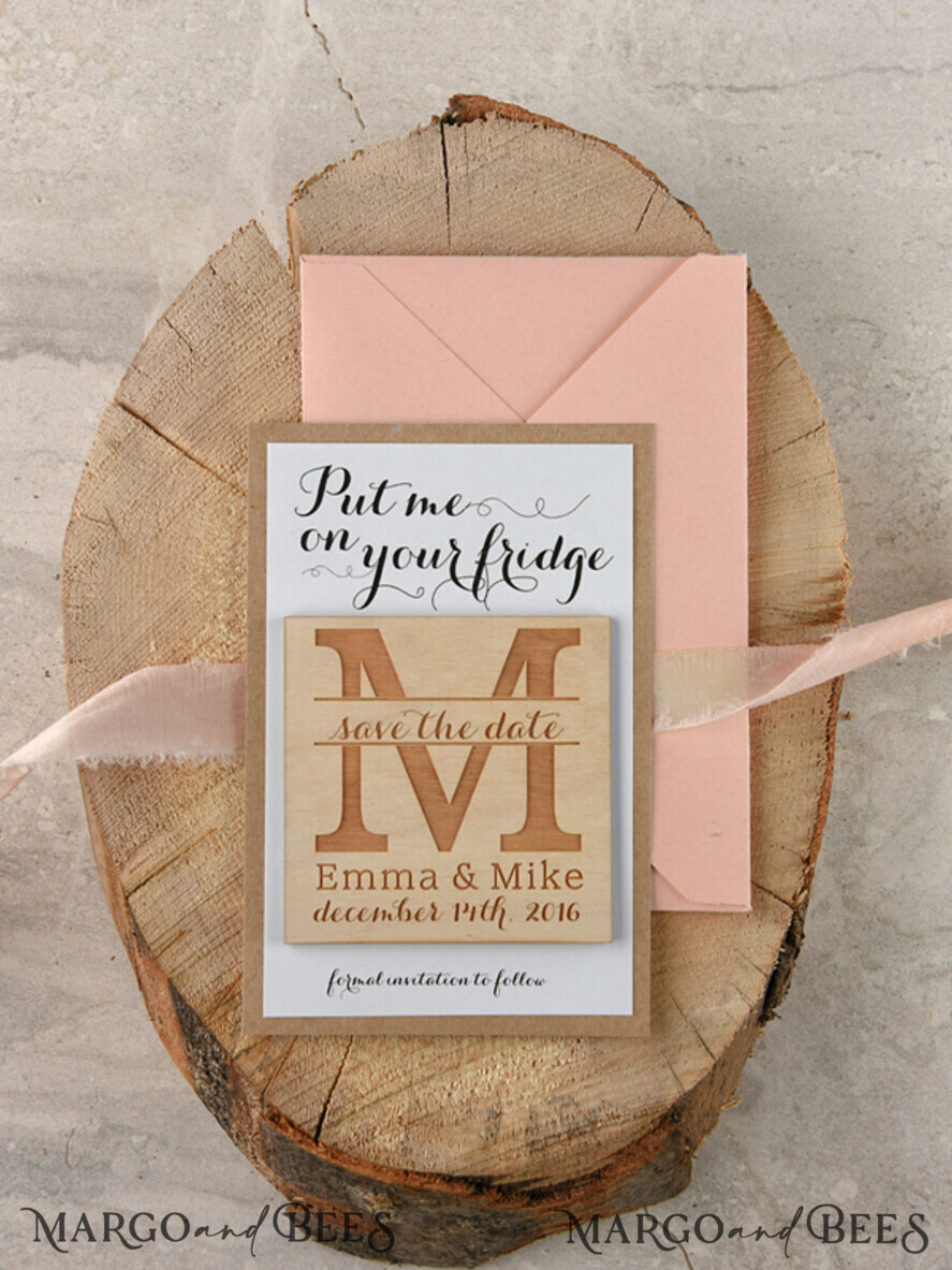 SAVE THE DATES rustic boho magnets Handmade Save the Date, Personalised Rustic magnet