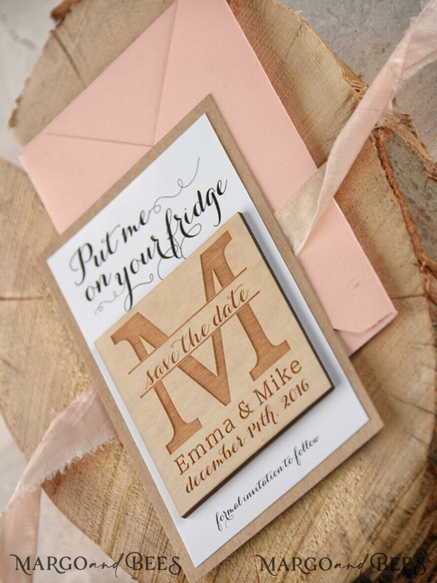 SAVE THE DATES rustic boho magnets Handmade Save the Date, Personalised Rustic magnet