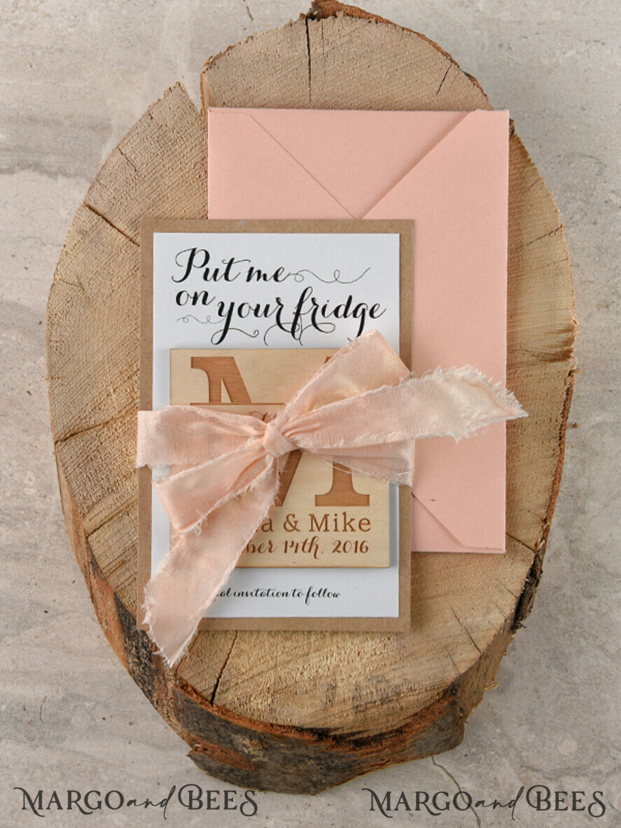 SAVE THE DATES rustic boho magnets Handmade Save the Date, Personalised Rustic magnet
