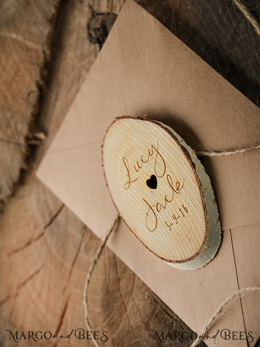 SAVE THE DATES rustic boho magnets Personalised Wedding Save the datesBespoke wedding save the date magnet, Wood Save the Date, birch slab save the date