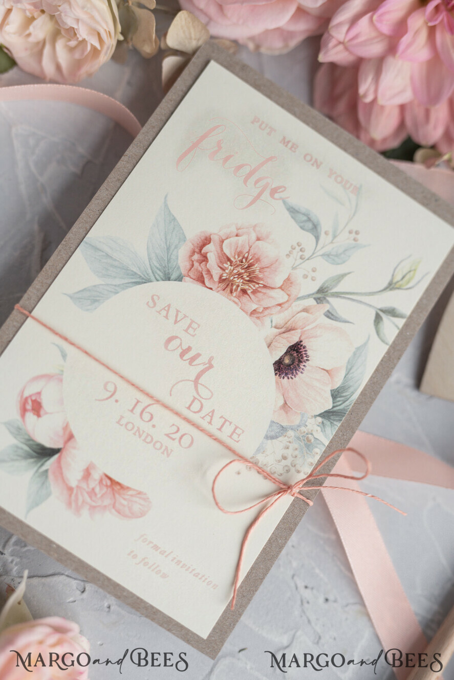 SAVE THE DATES rustic boho magnets Bespoke wedding save the date Personalised Rustic magnets Wedding Save The Date Card and Heart Magnet, Blush Pink Save Our Date Wood Magnets