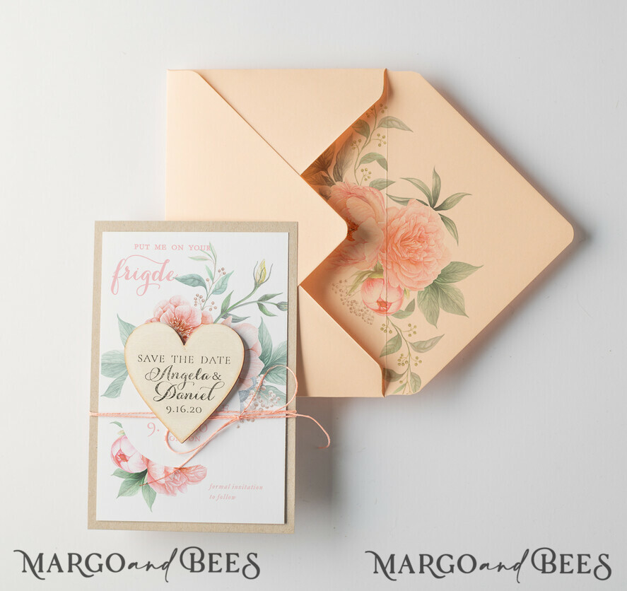 SAVE THE DATES rustic boho magnets Bespoke wedding save the date Personalised Rustic magnets Wedding Save The Date Card and Heart Magnet, Blush Pink Save Our Date Wood Magnets