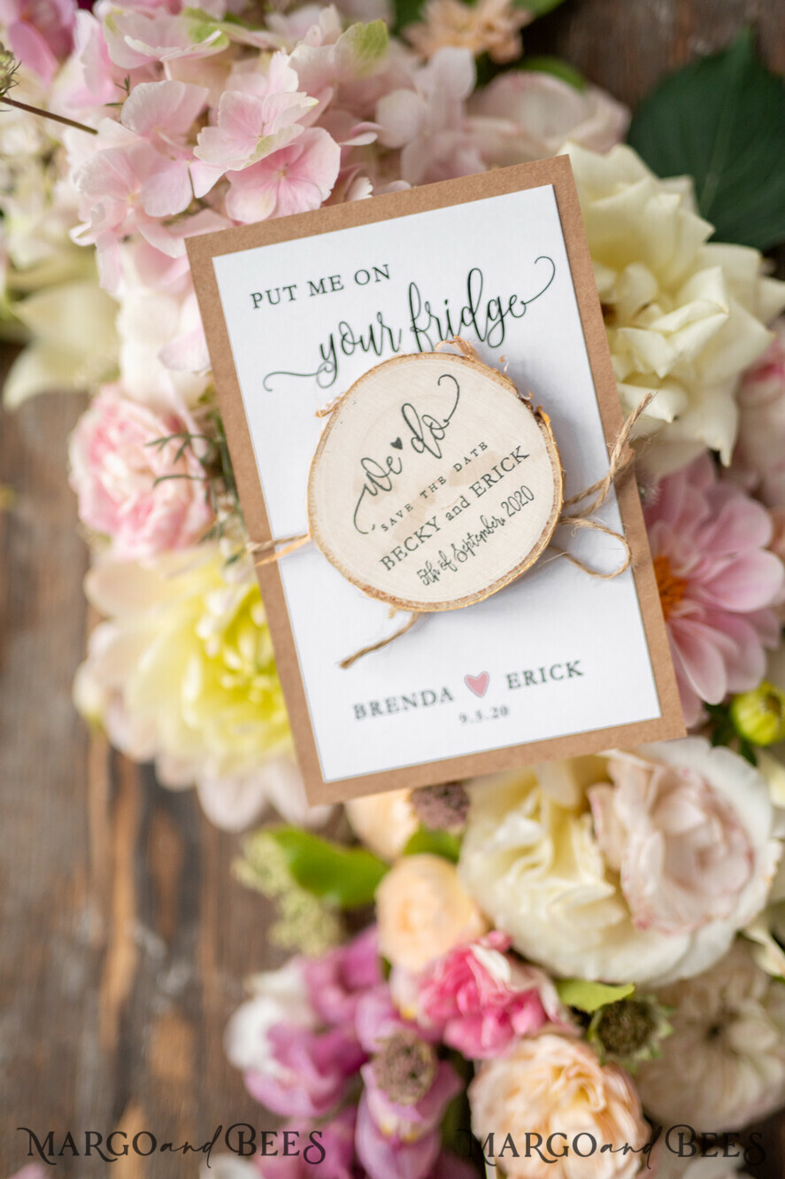 SAVE THE DATES rustic boho magnets Save the date personalized, Personalised Fridge Magnets