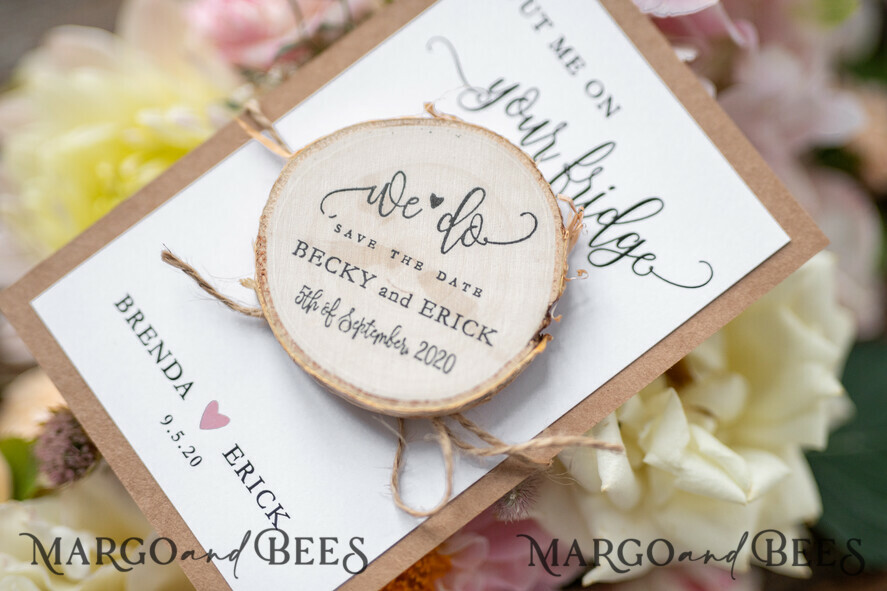 SAVE THE DATES rustic boho magnets Save the date personalized, Personalised Fridge Magnets
