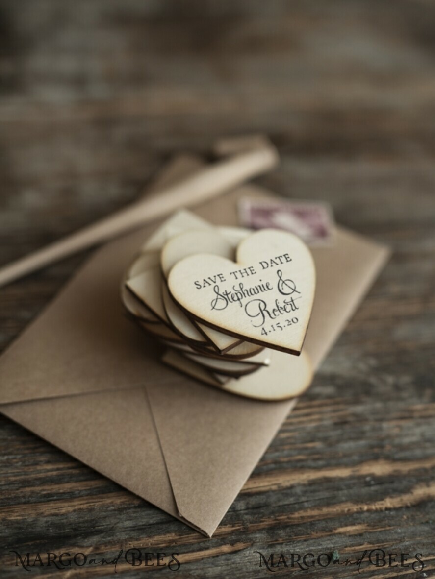 SAVE THE DATES rustic boho magnets Save the date wedding card, Rustic Heart magnet, fridge magnet