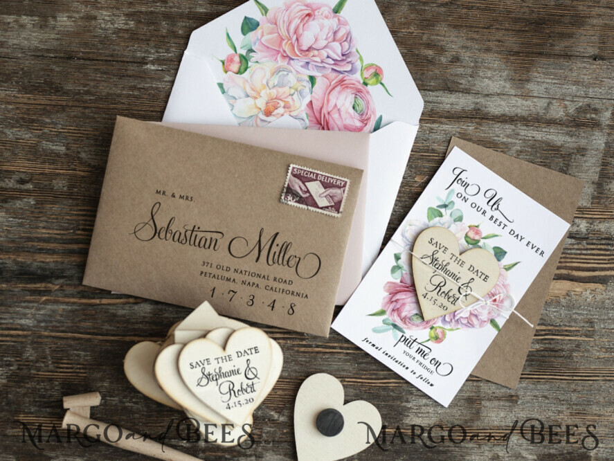 SAVE THE DATES rustic boho magnets Save the date wedding card, Rustic Heart magnet, fridge magnet
