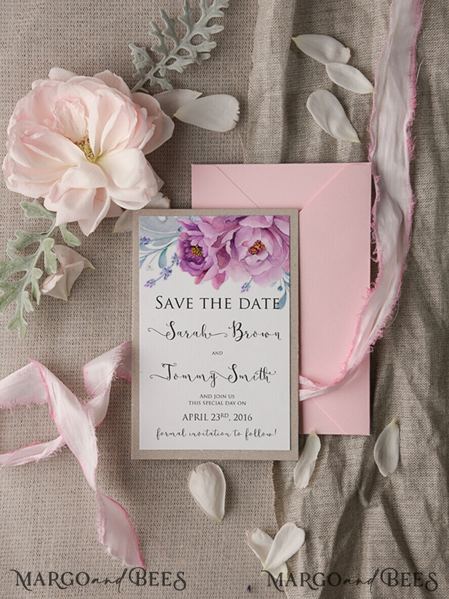Personalised Save the Date, pastel