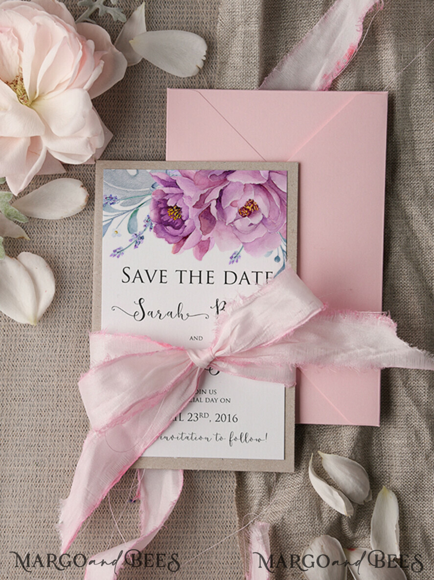 Personalised Save the Date, pastel