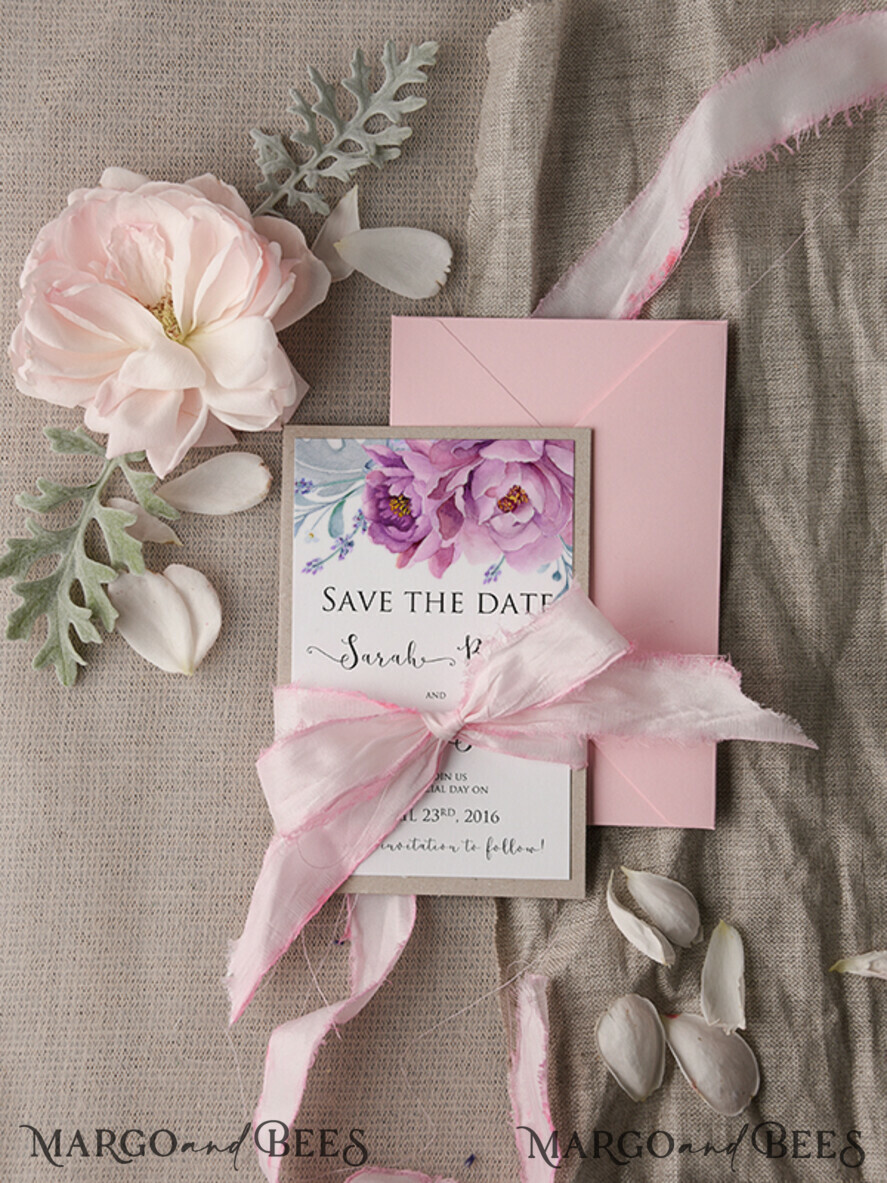 Personalised Save the Date, pastel