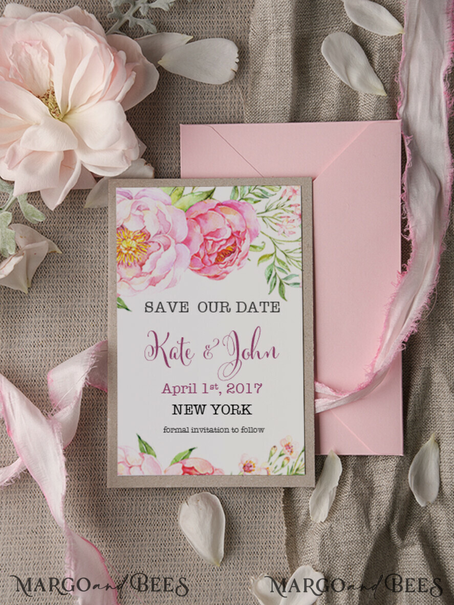 Save the date personalized, pastel