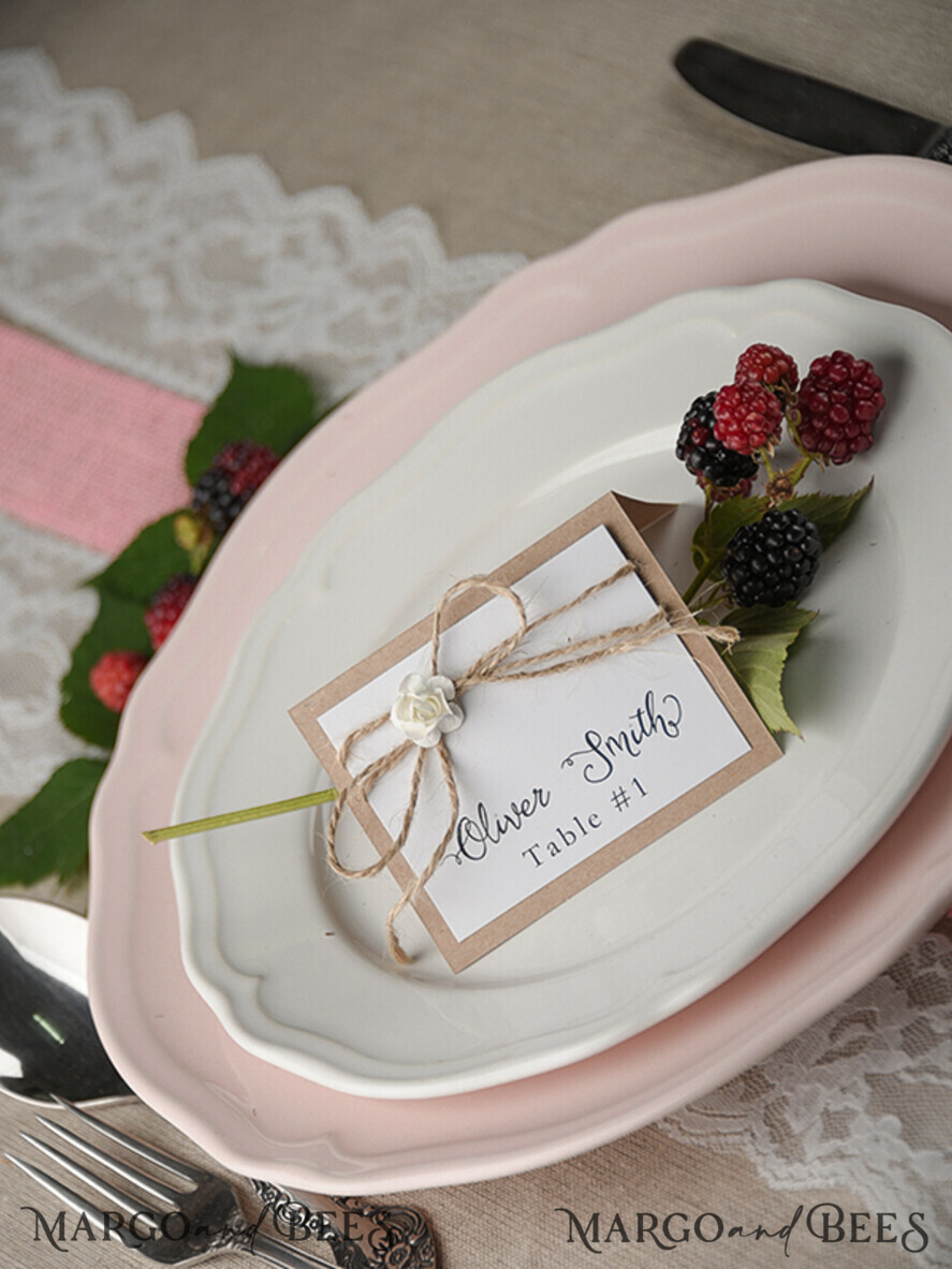 PLACE CARDS / TABLE CARDS rustic and lace personalized rustic