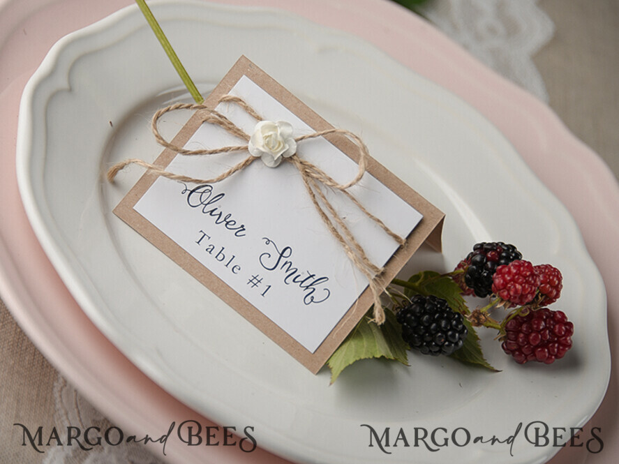 PLACE CARDS / TABLE CARDS rustic and lace personalized rustic