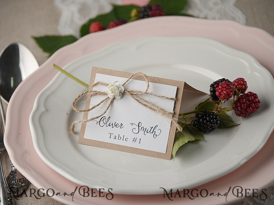 PLACE CARDS / TABLE CARDS rustic and lace personalized rustic