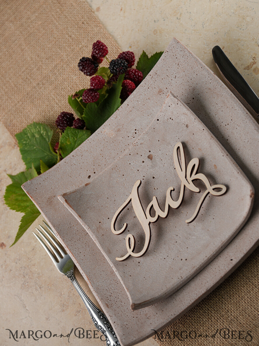 PLACE CARDS / TABLE CARDS Acrylic Gold Clear / Wood 3D Custom Wedding 3D Wood Place Sign, Rustic Name Wooden Escort Sign, Boho Laser Cut Name Sign, Laser Cut Guest Names Wedding Sign, Place Cards For Wedding Guests