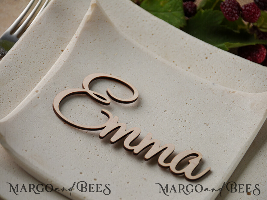 PLACE CARDS / TABLE CARDS Acrylic Gold Clear / Wood 3D Custom Wedding 3D Wood Place Sign, Rustic Name Wooden Escort Sign, Boho Laser Cut Name Sign, Laser Cut Guest Names Wedding Sign, Place Cards For Wedding Guests