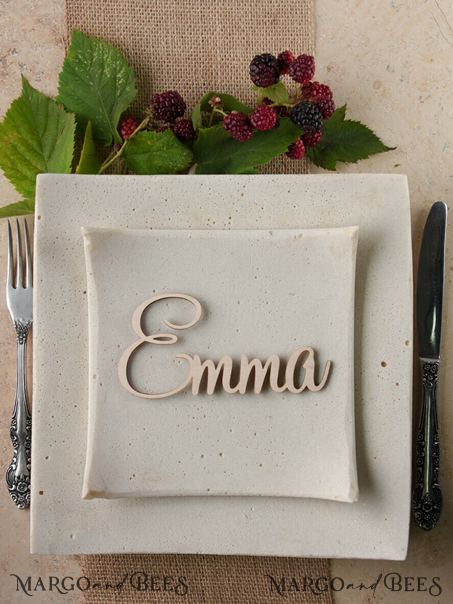 PLACE CARDS / TABLE CARDS Acrylic Gold Clear / Wood 3D Custom Wedding 3D Wood Place Sign, Rustic Name Wooden Escort Sign, Boho Laser Cut Name Sign, Laser Cut Guest Names Wedding Sign, Place Cards For Wedding Guests