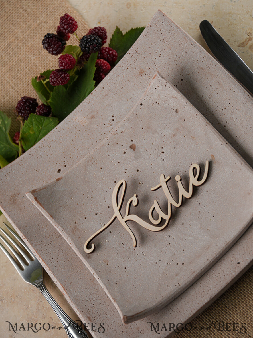 PLACE CARDS / TABLE CARDS Acrylic Gold Clear / Wood 3D Custom Wedding 3D Wood Place Sign, Rustic Name Wooden Escort Sign, Boho Laser Cut Name Sign, Laser Cut Guest Names Wedding Sign, Place Cards For Wedding Guests