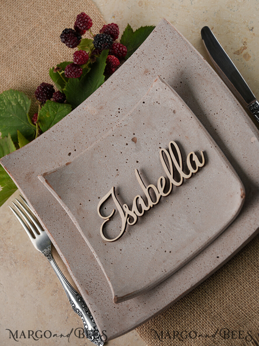 PLACE CARDS / TABLE CARDS Acrylic Gold Clear / Wood 3D Custom Wedding 3D Wood Place Cards with Stand, Rustic Name Wooden Escort Cards, Boho Laser Cut Name Cards, Guest Names Wedding Cards, Rustic Wedding Signage