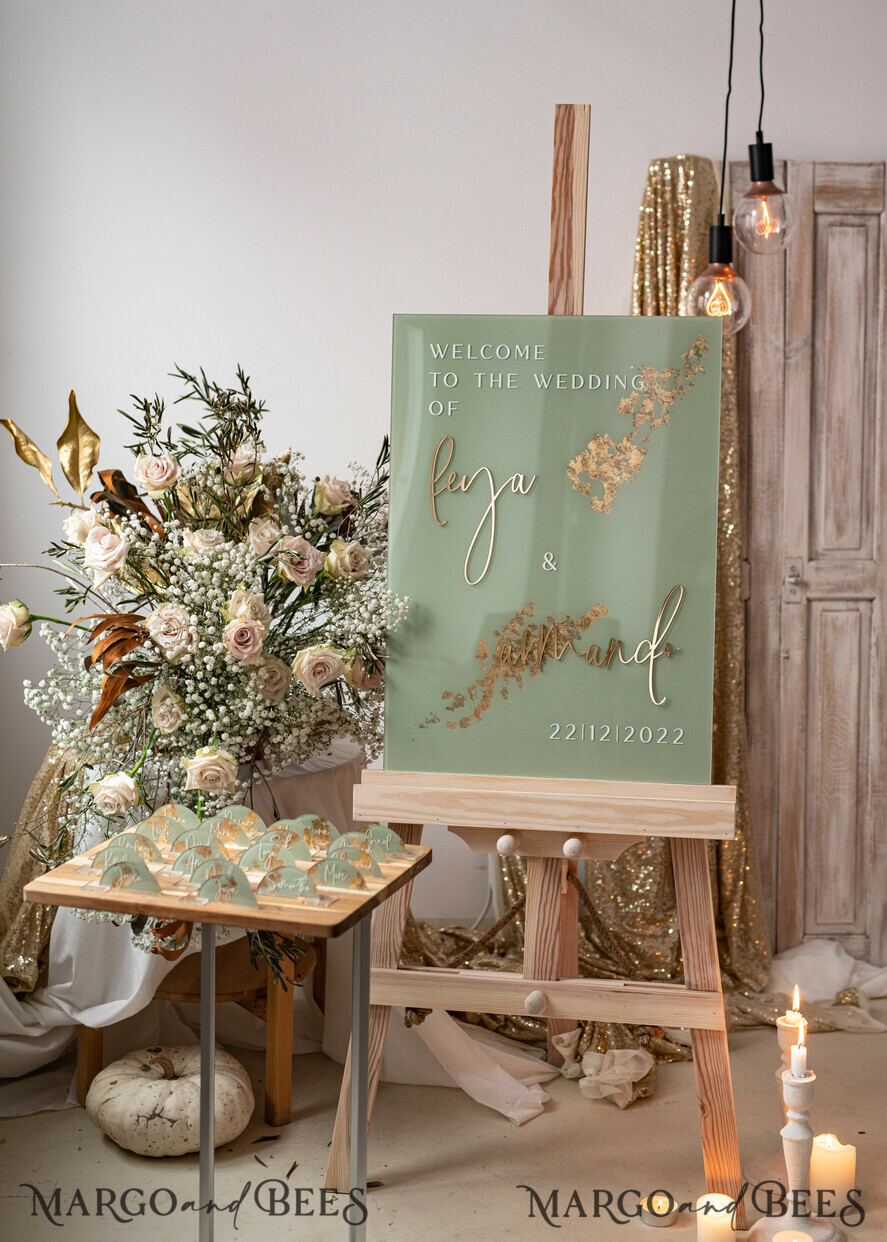 PLACE CARDS / TABLE CARDS Acrylic Gold Clear / Wood 3D Acrylic Arch Sage Green Flat Place Card with stand, Painted Acrylic & Gold Flat Place Card, Greenery Gold Plexi Flat Place Card, Garden Luxury Wedding Table Decor