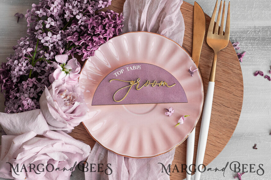 PLACE CARDS / TABLE CARDS Acrylic Gold Clear / Wood 3D Mauve Wedding Place Cards, Modern arch Velvet Gold Acryl Place card without stand, Wedding seat gold Cards, Velvet Mirror gold Name Card, Editable Text, MvS