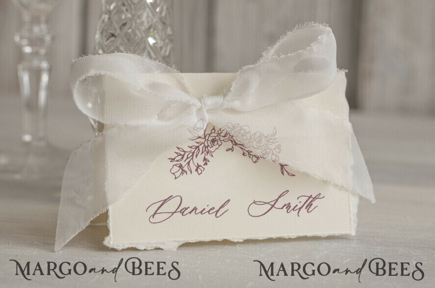 PLACE CARDS / TABLE CARDS Luxury Premium Glitter/ Gold/ Silver/ Rose Gold Elegant Fine Art Hand-Torn Edges Ivory Wedding Place Cards, Small Table Cards, Tent Cards, Escort Cards, Name Cards, Ecru Table name cards, Personalized wedding decor, Editable Text