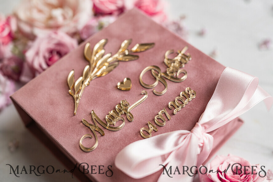 RING BEARER BOXES & PILLOWS Velvet ring box for wedding ceremony Ring Box for Wedding Ceremony 3 rings, Blush Pink Golden velvet Wedding Ring Box for ceremony ceremony velvet, Glamour Wedding Ring Boxes his hers, Luxury Velvet Ring box double Custom Colors