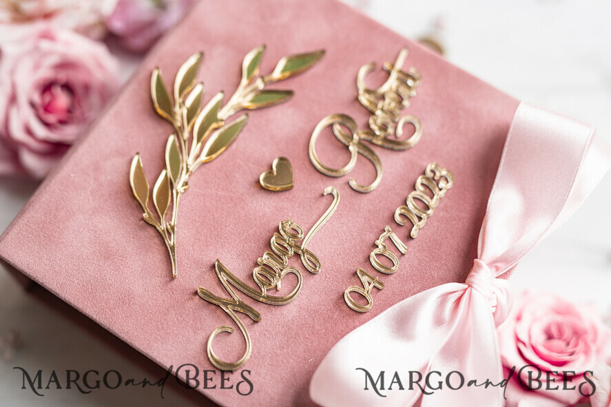 RING BEARER BOXES & PILLOWS Velvet ring box for wedding ceremony Ring Box for Wedding Ceremony 3 rings, Blush Pink Golden velvet Wedding Ring Box for ceremony ceremony velvet, Glamour Wedding Ring Boxes his hers, Luxury Velvet Ring box double Custom Colors