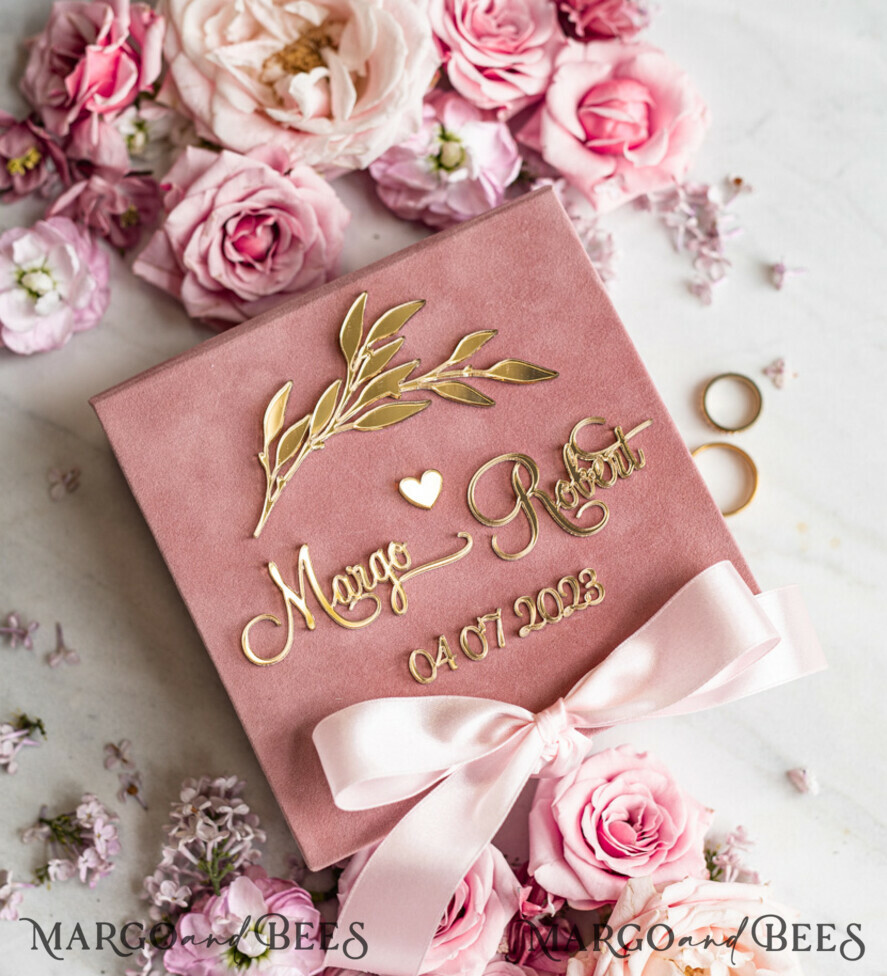 RING BEARER BOXES & PILLOWS Velvet ring box for wedding ceremony Ring Box for Wedding Ceremony 3 rings, Blush Pink Golden velvet Wedding Ring Box for ceremony ceremony velvet, Glamour Wedding Ring Boxes his hers, Luxury Velvet Ring box double Custom Colors