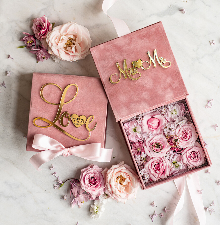 RING BEARER BOXES & PILLOWS Velvet ring box for wedding ceremony Ring Box for Wedding Ceremony 3 rings, Blush Pink Golden velvet Wedding Ring Box for ceremony ceremony velvet, Glamour Wedding Ring Boxes his hers, Luxury Velvet Ring box double Custom Colors
