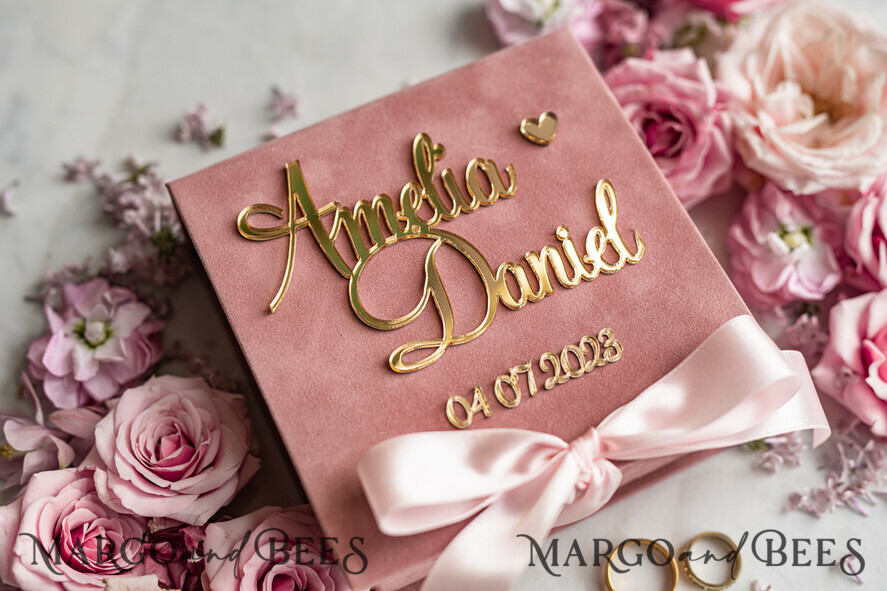 RING BEARER BOXES & PILLOWS Velvet ring box for wedding ceremony Personalised wedding Ring box • Blush Pink Golden velvet Wedding Ring Box for ceremony ceremony velvet, Boho Glam Wedding Ring Boxes his hers, Luxury Velvet Ring box double Custom Colors