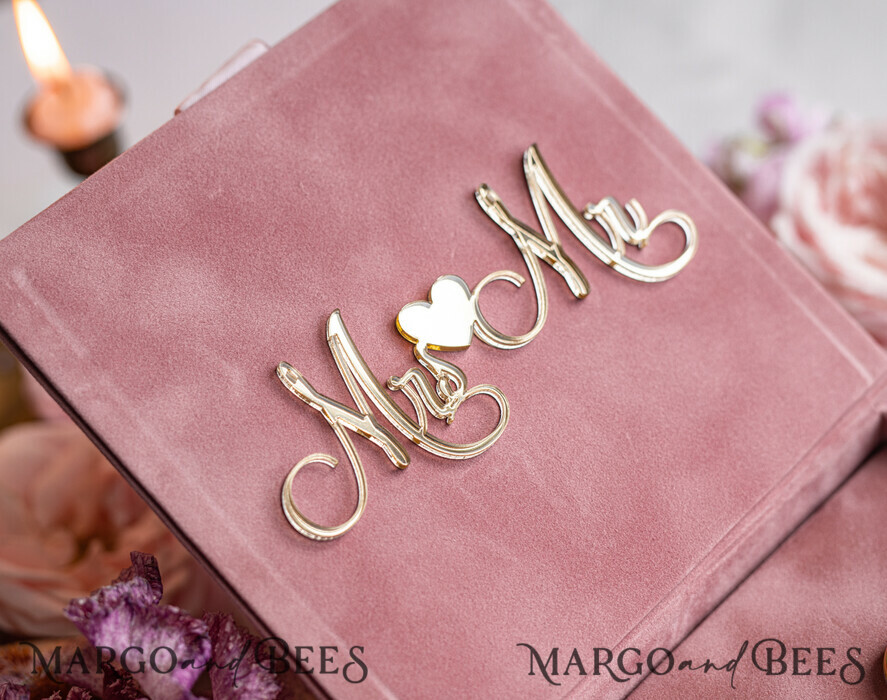 RING BEARER BOXES & PILLOWS Velvet ring box for wedding ceremony Ring Box for Wedding Ceremony 3 rings, Blush Pink Golden velvet Wedding Ring Box for ceremony, Boho Glam Wedding Ring Boxes his hers, Luxury Velvet Ring box double Custom Colors