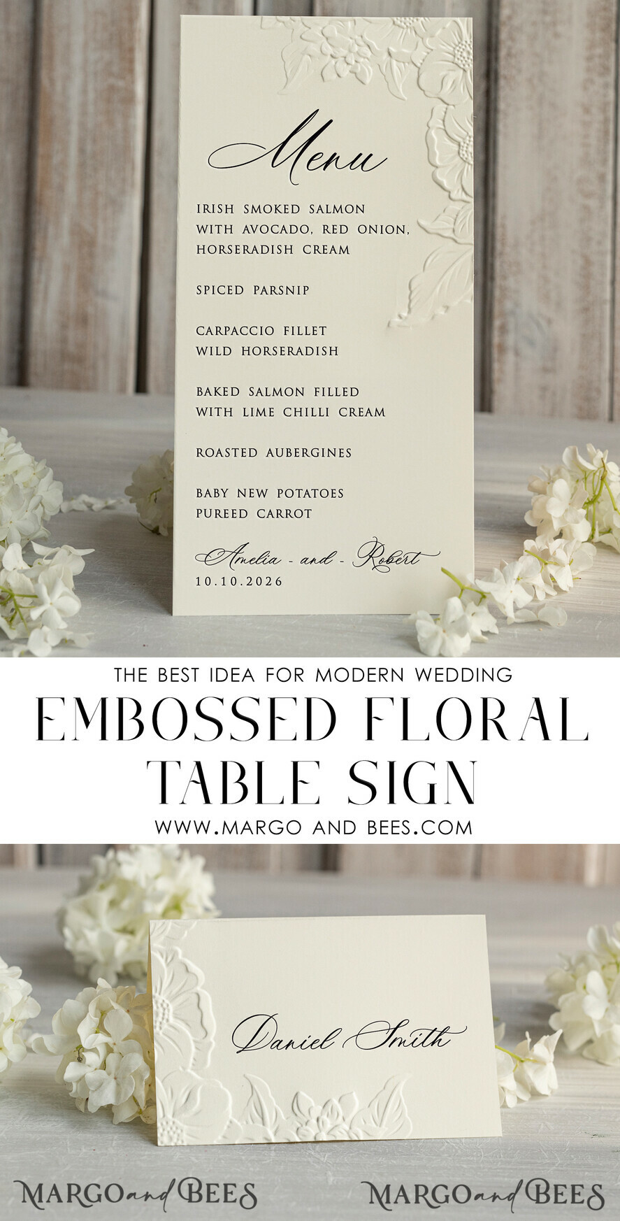 TABLE DECOR SIGNS glitter Elegant Wedding Table Number Card with Embossed Floral Design – Ivory Textured Paper, Folded Tent Style, Classic Font, Luxury Reception Decor
