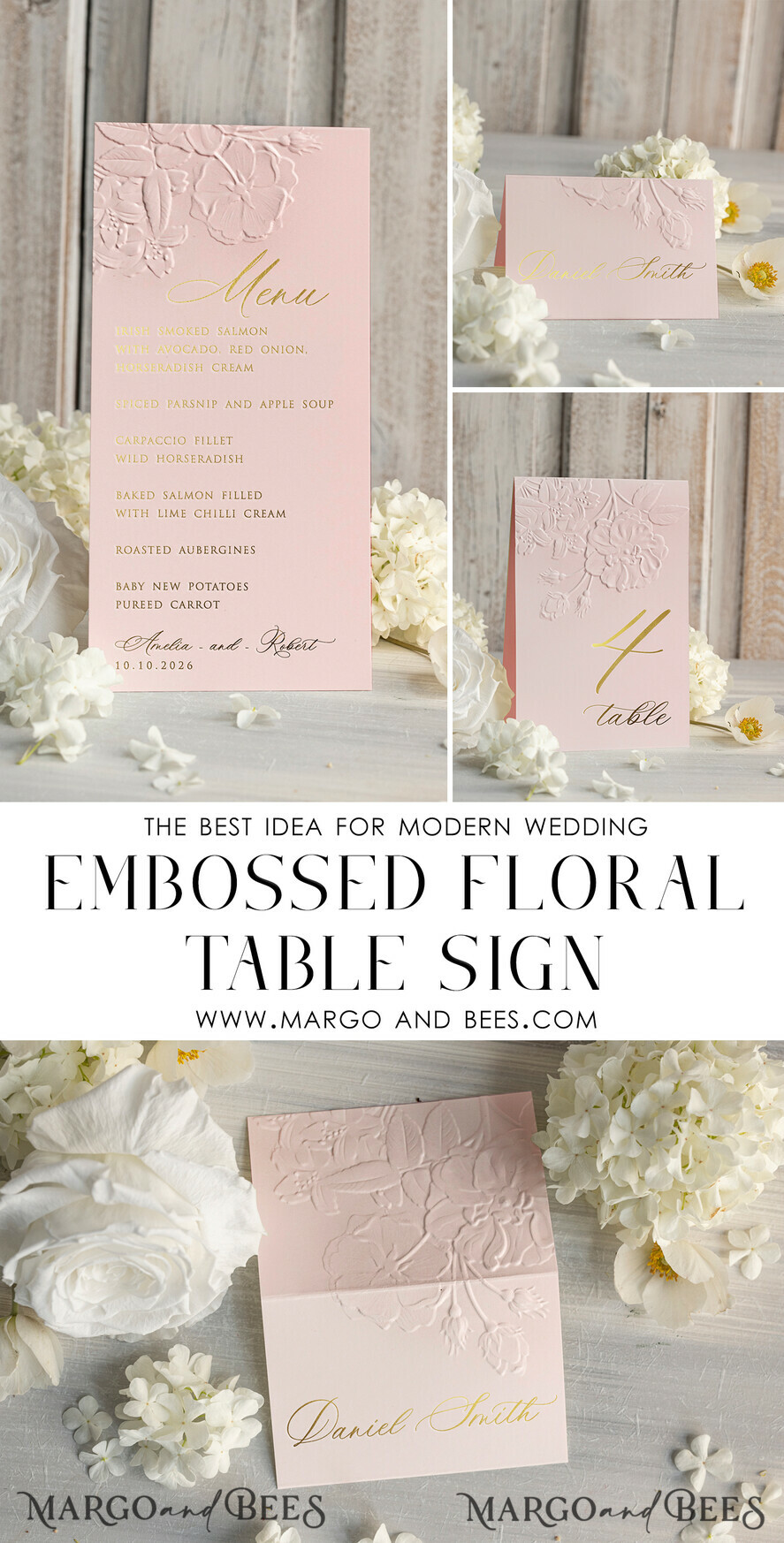 TABLE DECOR SIGNS glitter Elegant Gold Wedding Table Number Card with Embossed Floral Design,blush pink Textured Paper, Folded Tent Style, Classic Font, Luxury Reception Decor