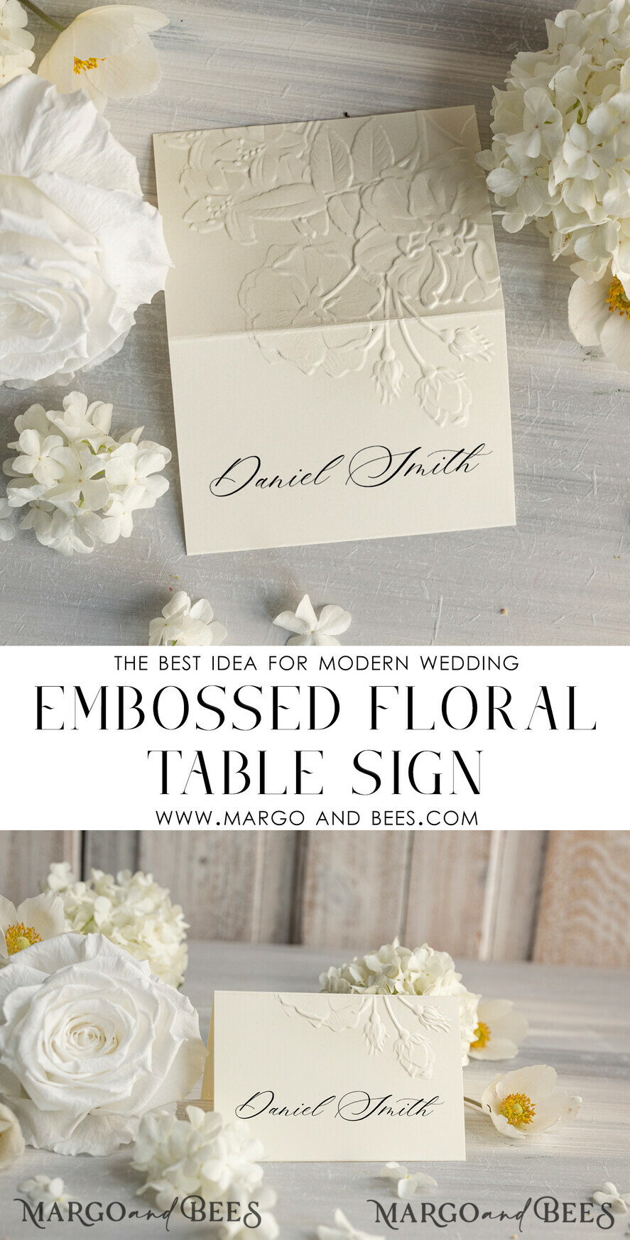 TABLE DECOR SIGNS glitter Elegant Wedding Table Number Card with Embossed Floral Design – Ivory Textured Paper, Folded Tent Style, Classic Font, Luxury Reception Decor