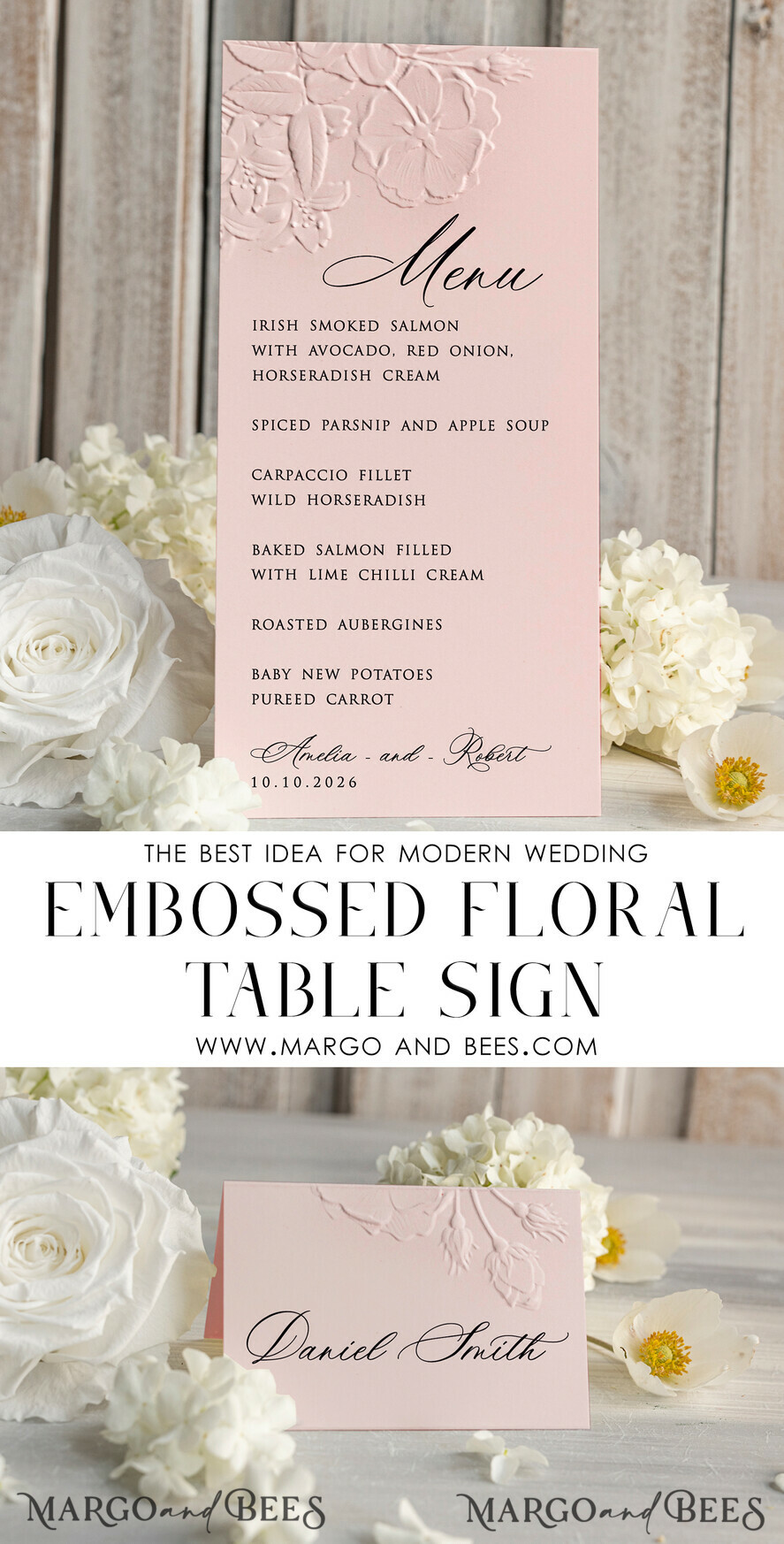 TABLE DECOR SIGNS glitter Elegant Wedding Table Number Card with Embossed Floral Design Blush Pink Textured Paper, Folded Tent Style, Classic Font, Luxury Reception Decor