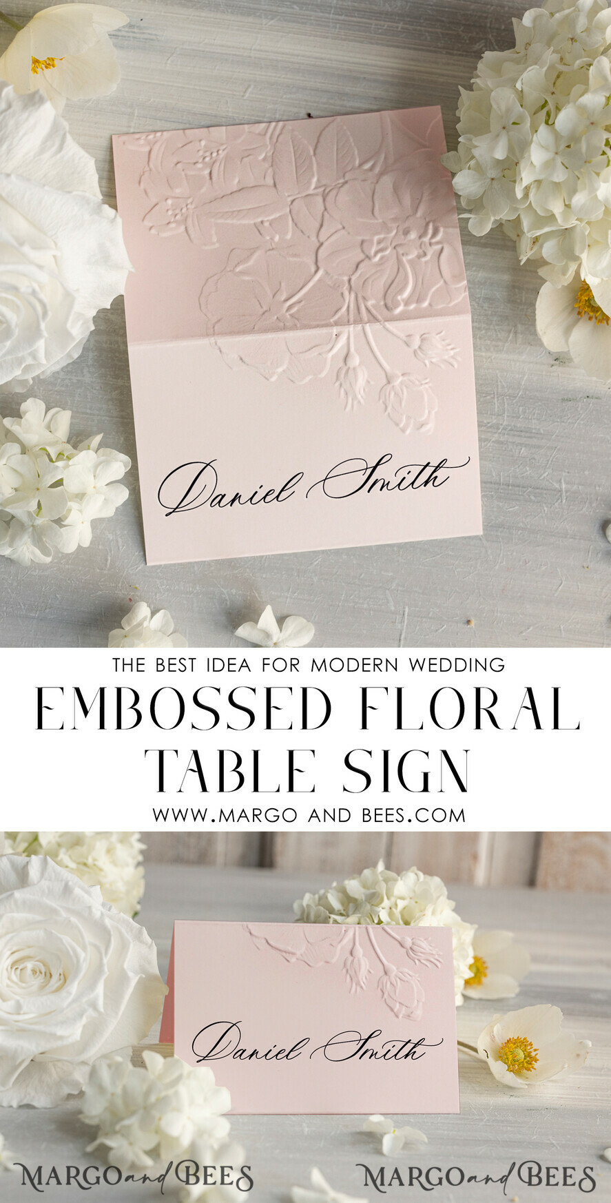 TABLE DECOR SIGNS glitter Elegant Wedding Table Number Card with Embossed Floral Design Blush Pink Textured Paper, Folded Tent Style, Classic Font, Luxury Reception Decor