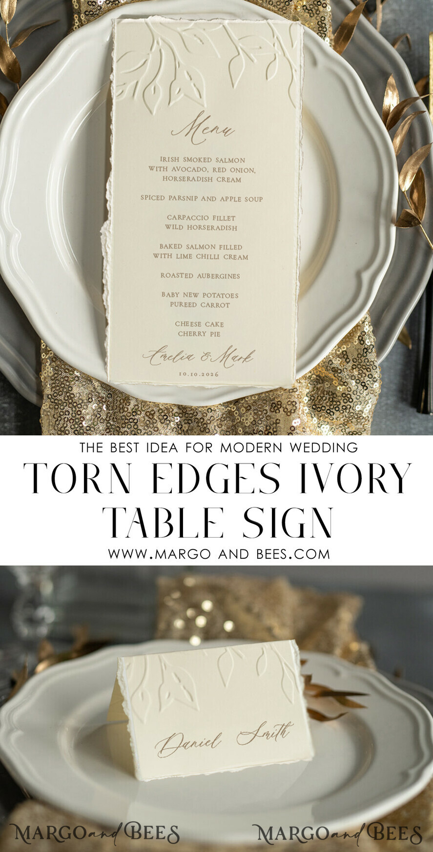 TABLE DECOR SIGNS glitter Elegant Wedding Table Number Card with Embossed Floral Design – Ivory Textured Paper, Folded Tent Style, Classic Font, Luxury Reception Decor