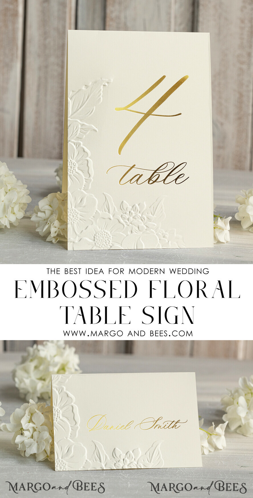 TABLE DECOR SIGNS glitter Elegant Gold Wedding Table Number Card with Embossed Floral Design, Ivory Textured Paper, Folded Tent Style, Classic Font, Luxury Reception Decor