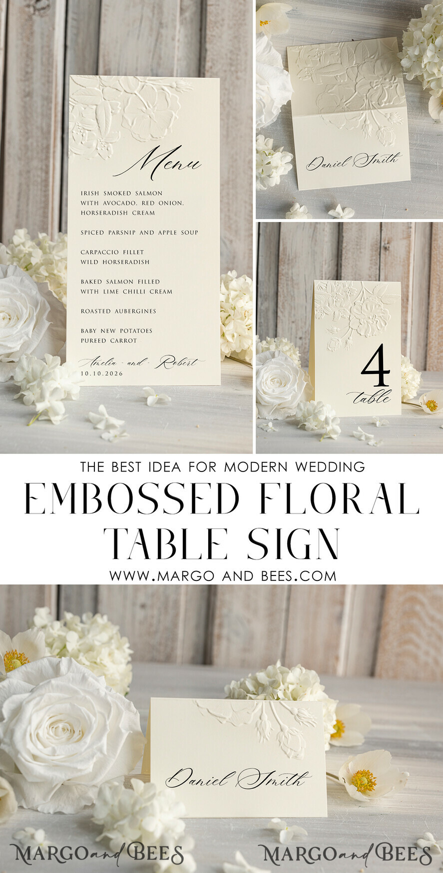 MENU & PROGRAMS glitter/ luxury premium Embossed Ivory Wedding Menu, Elegant Wedding Menu Cards With Floral leaf Motif, Luxury