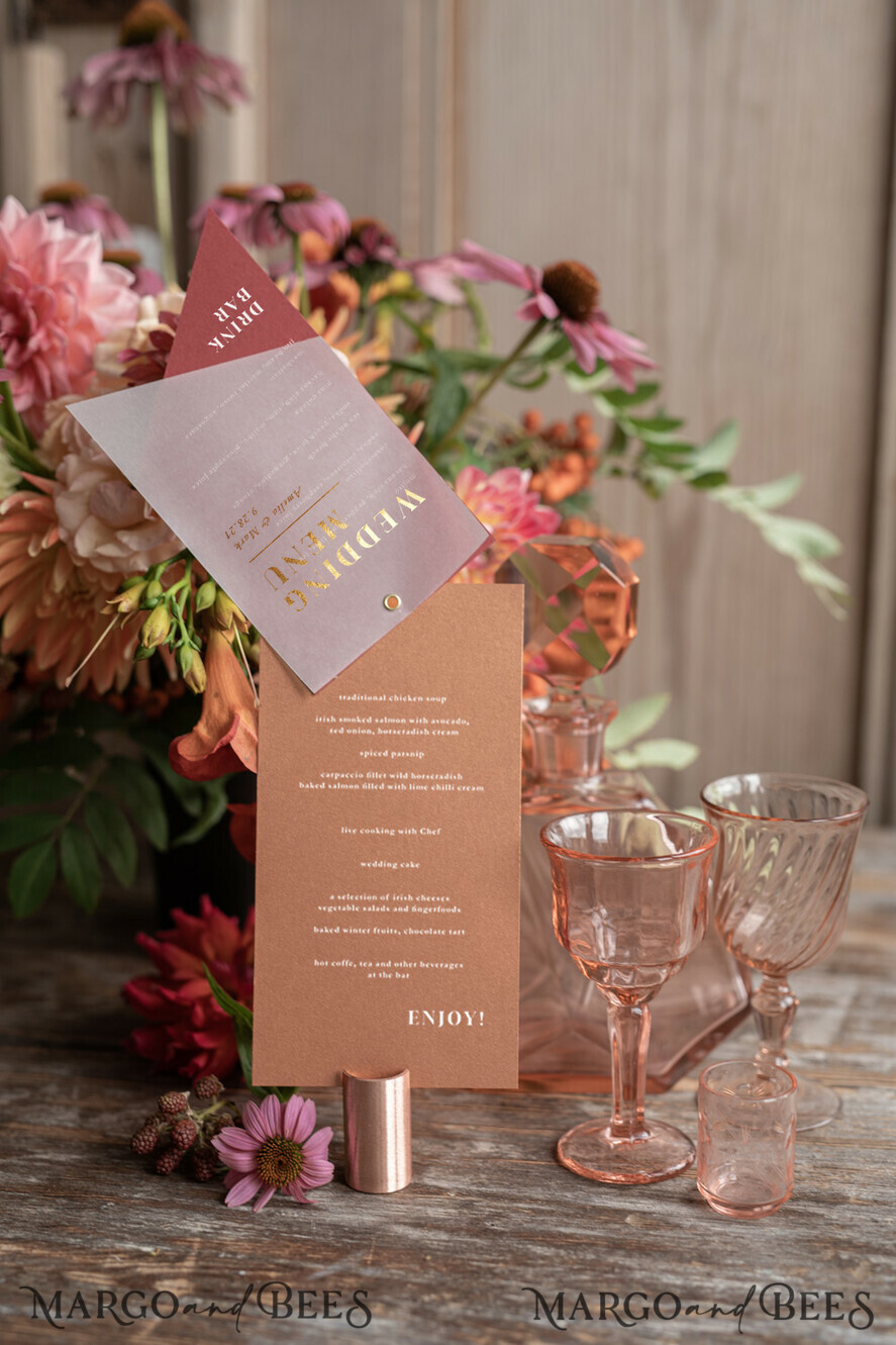 MENU & PROGRAMS glitter menu gold