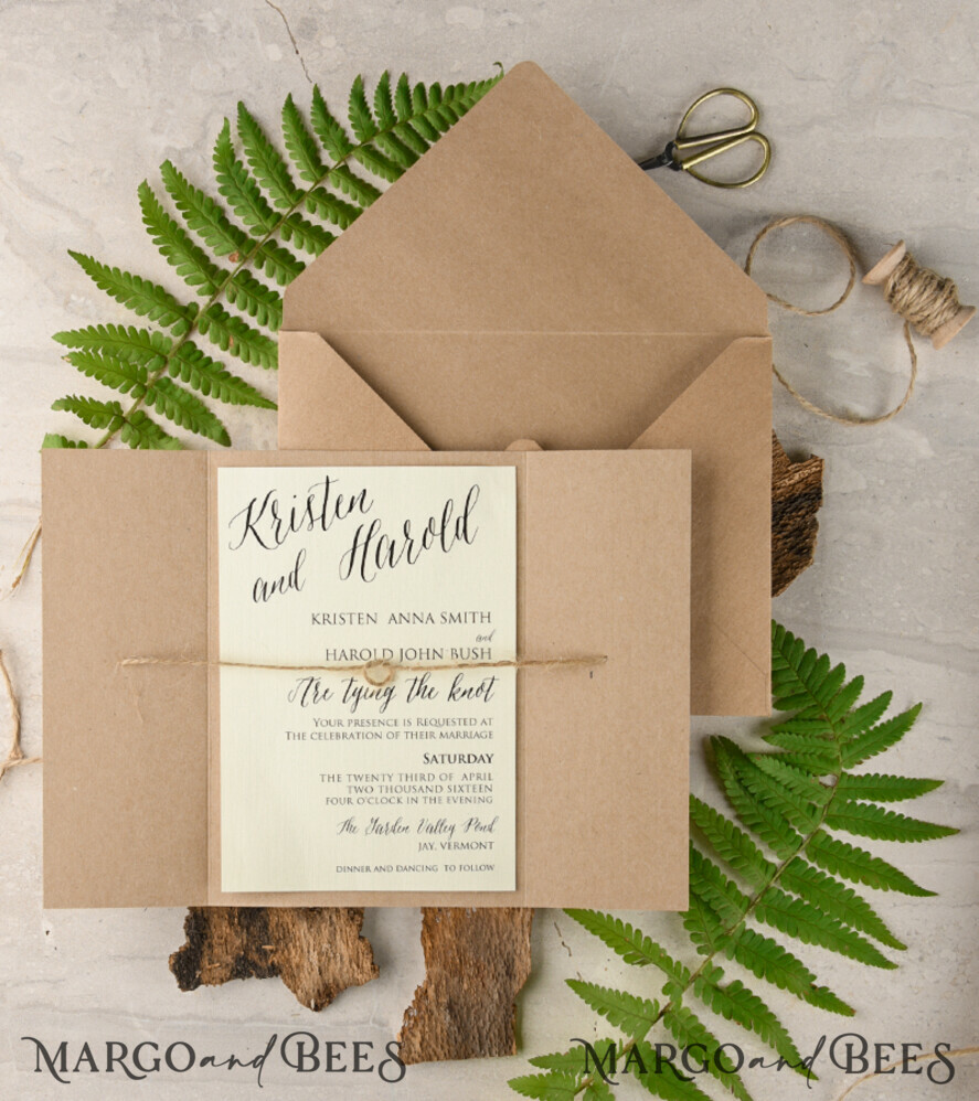 Wedding invitations designs, wood magnet invites