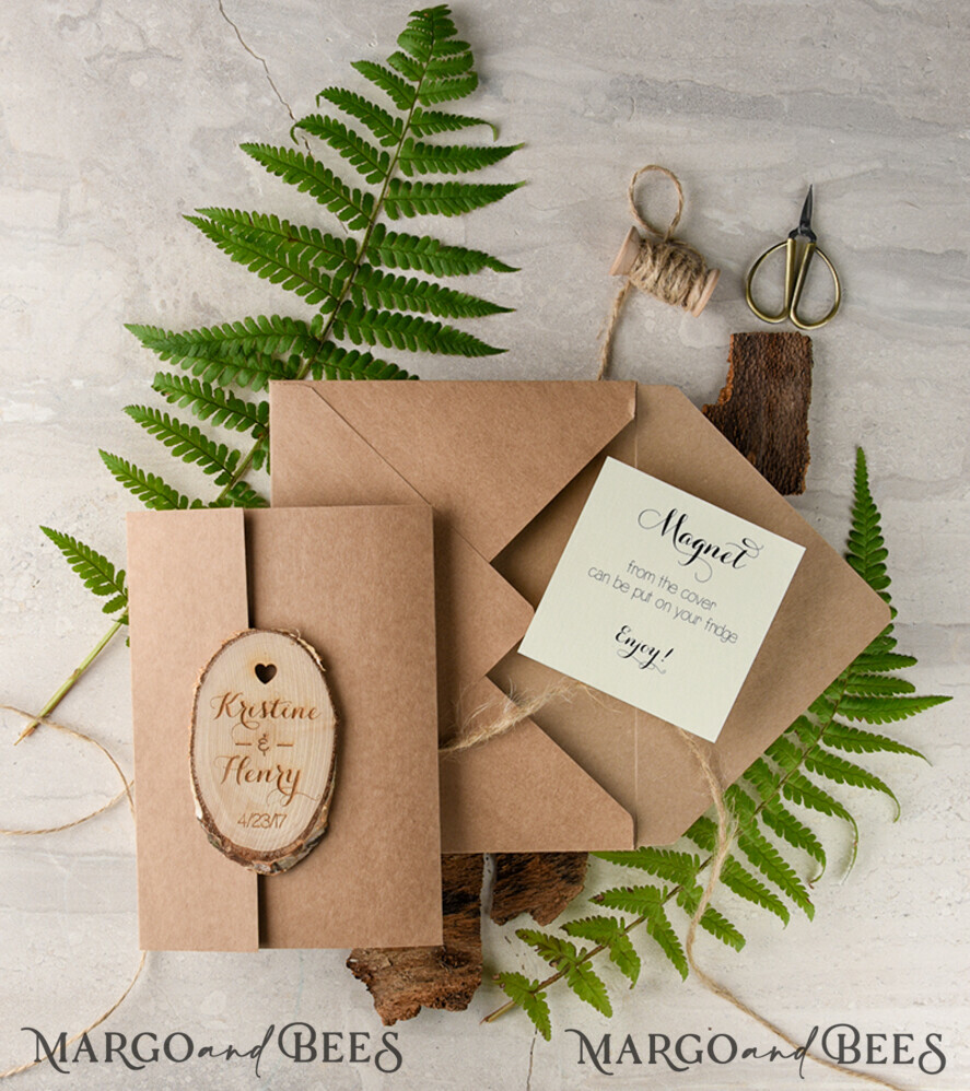 Elegant Wedding invitations, personalized magnet stationery