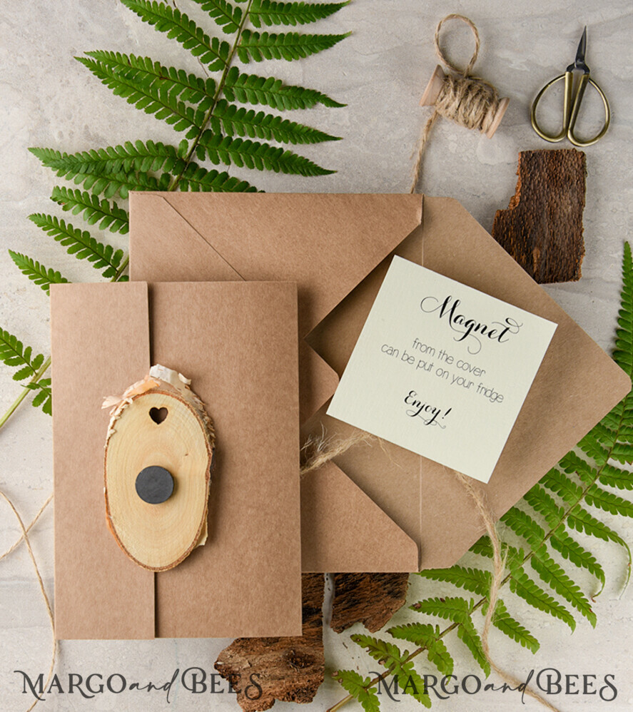 Elegant Wedding invitations, personalized magnet stationery