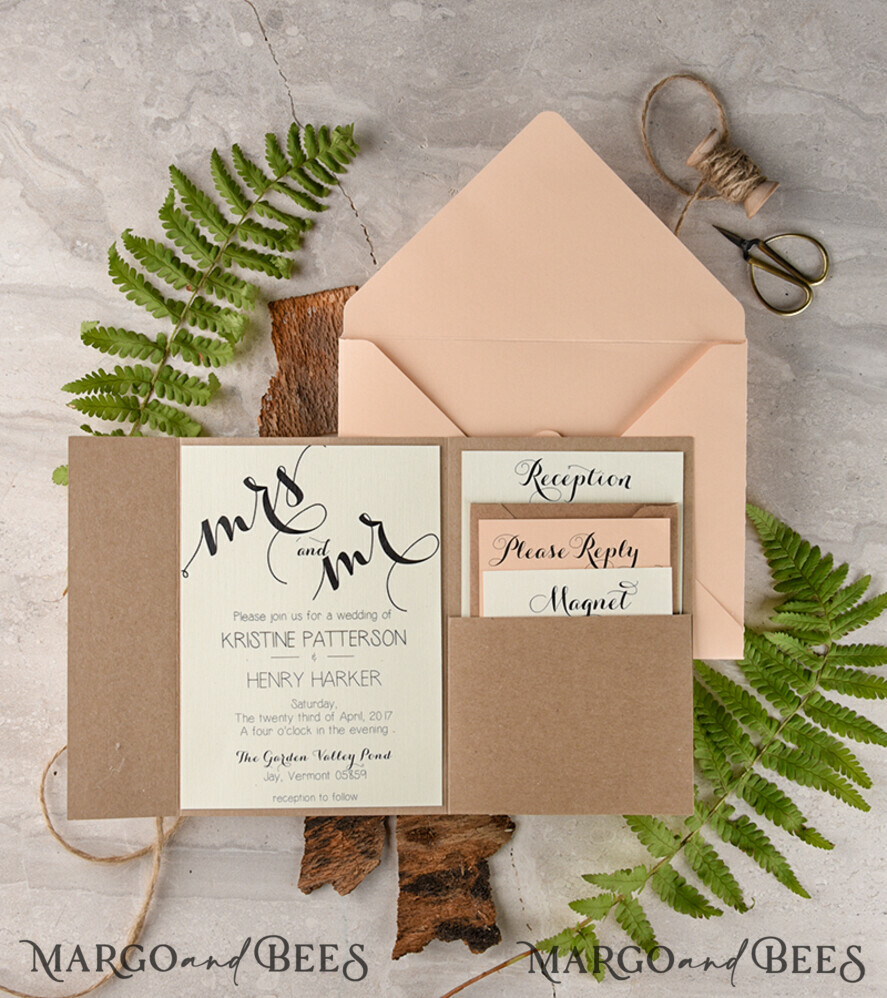 Wedding invitations custom, personalized magnet stationery