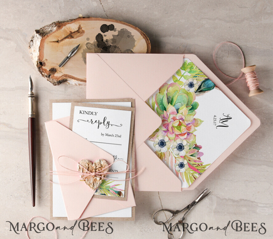 WEDDING INVITATIONS Modern Invites Floral Cards wedding invitation suite botanical