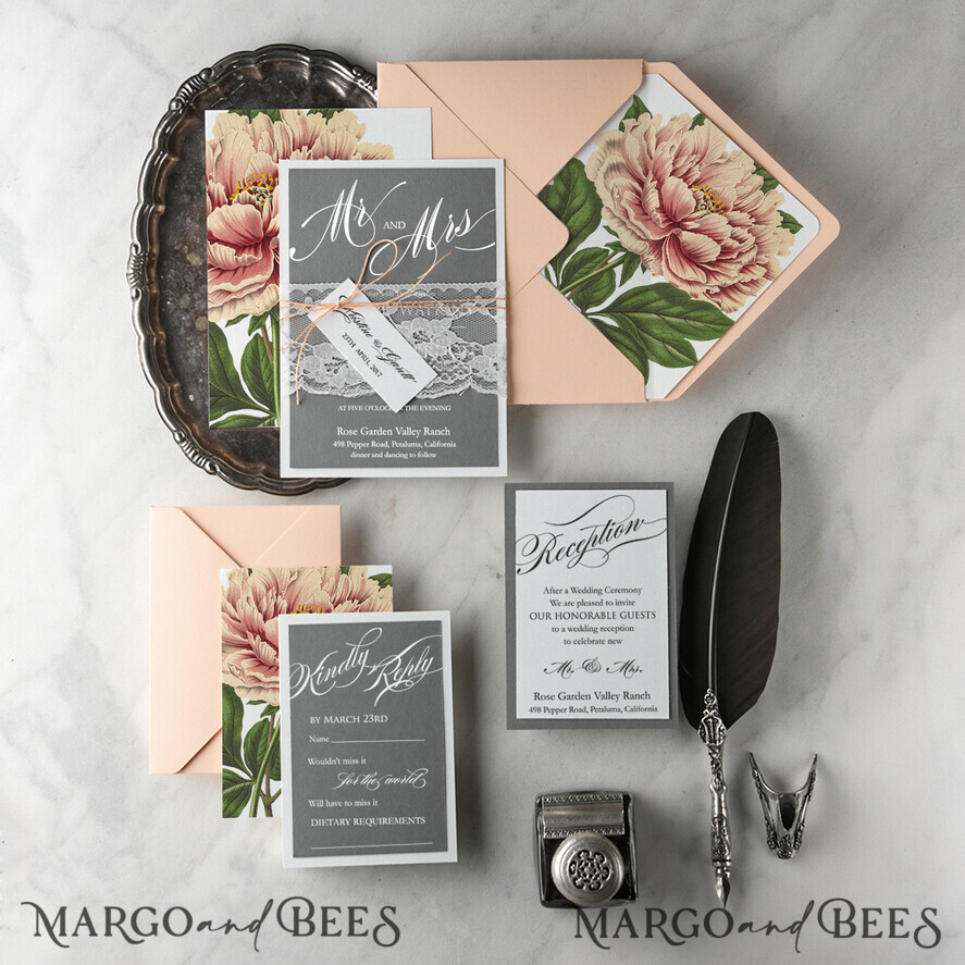 WEDDING INVITATIONS Modern Invites Floral Cards wedding invitation packages boho